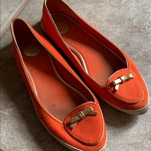 Tory Burch flats, orange size 8